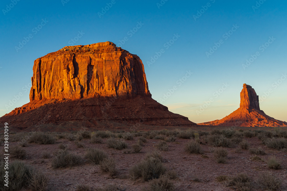 Monuments at famous monument valley