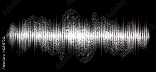 Sound waves oscillating dark light