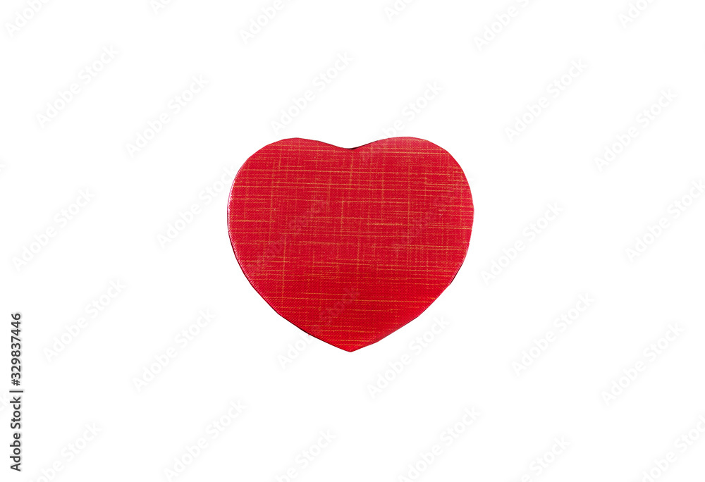 red heart on a white background. Close-up. Box in the form of a heart. red heart on a white background. Close-up. Box in the form of a heart.