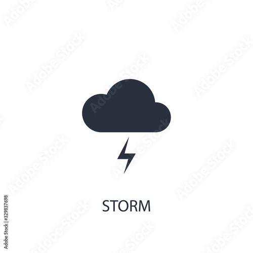 Storm icon. Simple one colored weather element illustration.