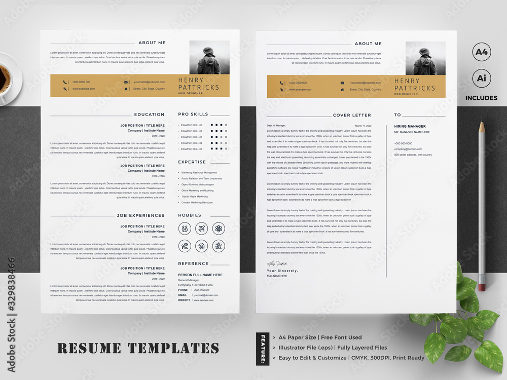 Resume Template Stock Vector Adobe Stock Resume Template Stock Vector Adobe Stock