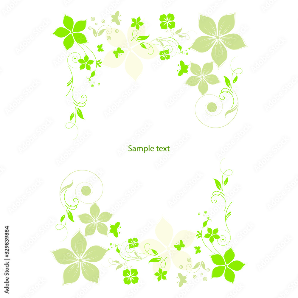 background with green leaves and flowers background with green leaves and flowers