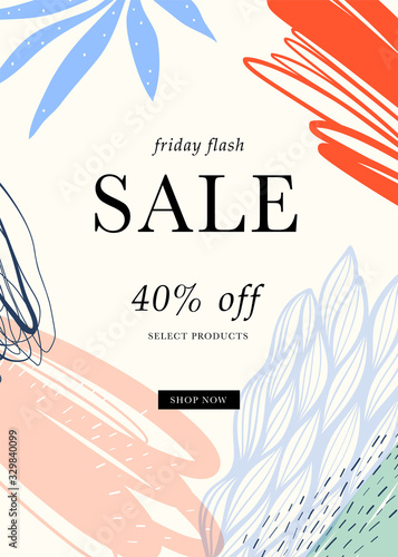Abstract mobile promotion sale banner. For social media posts, mobile apps, special offer banners, posters, cards, invitations, flyers and web/internet ads. 