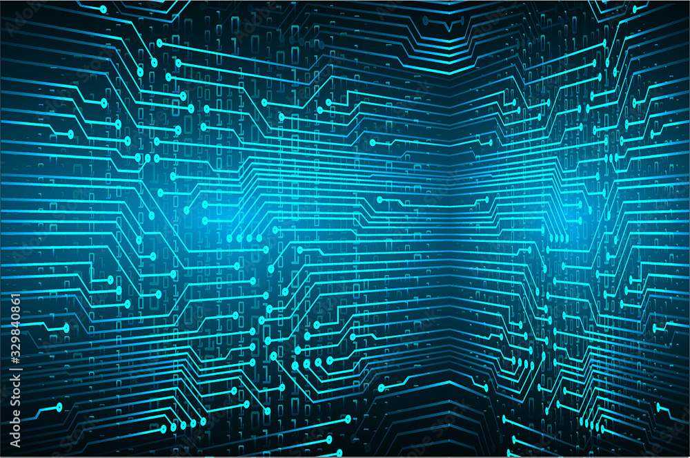 Blue cyber circuit future technology concept background Blue cyber circuit future technology concept background
