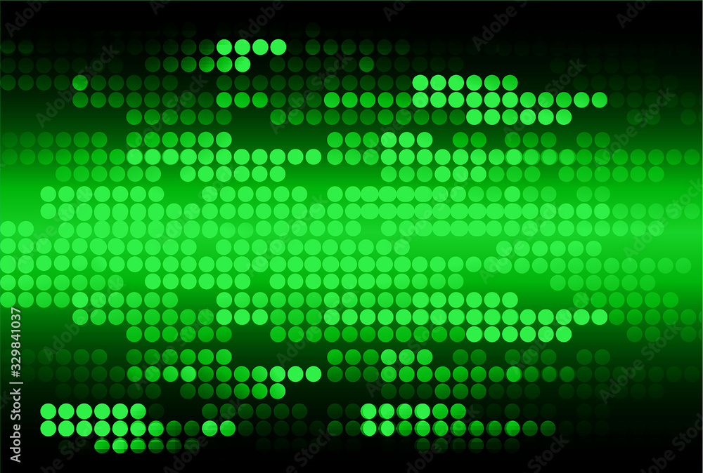 LED cinema screen for movie presentation. Light Abstract Technology background for computer graphic website internet and business. dark green. Pixel, mosaic, table. point, spot, dot
