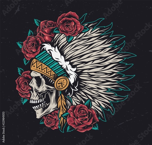 Wild west vintage colorful concept