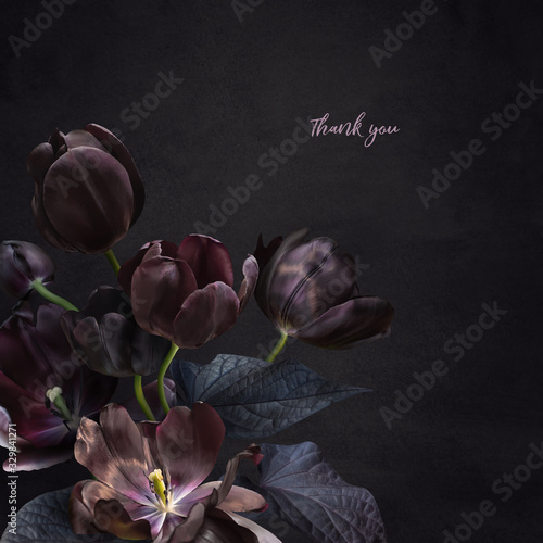 Slika na platnu Floral card with copy space