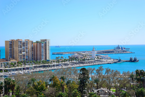 Malaga, Spain - March 4, 2020: Views of the city of Malaga and the Port. © Julián Maldonado