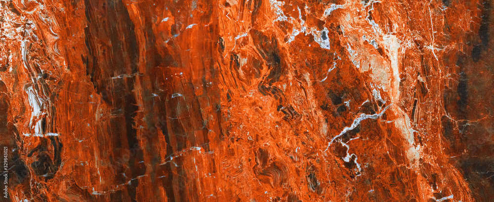 Fire red orange marble granite natural stone texture background banner panorama