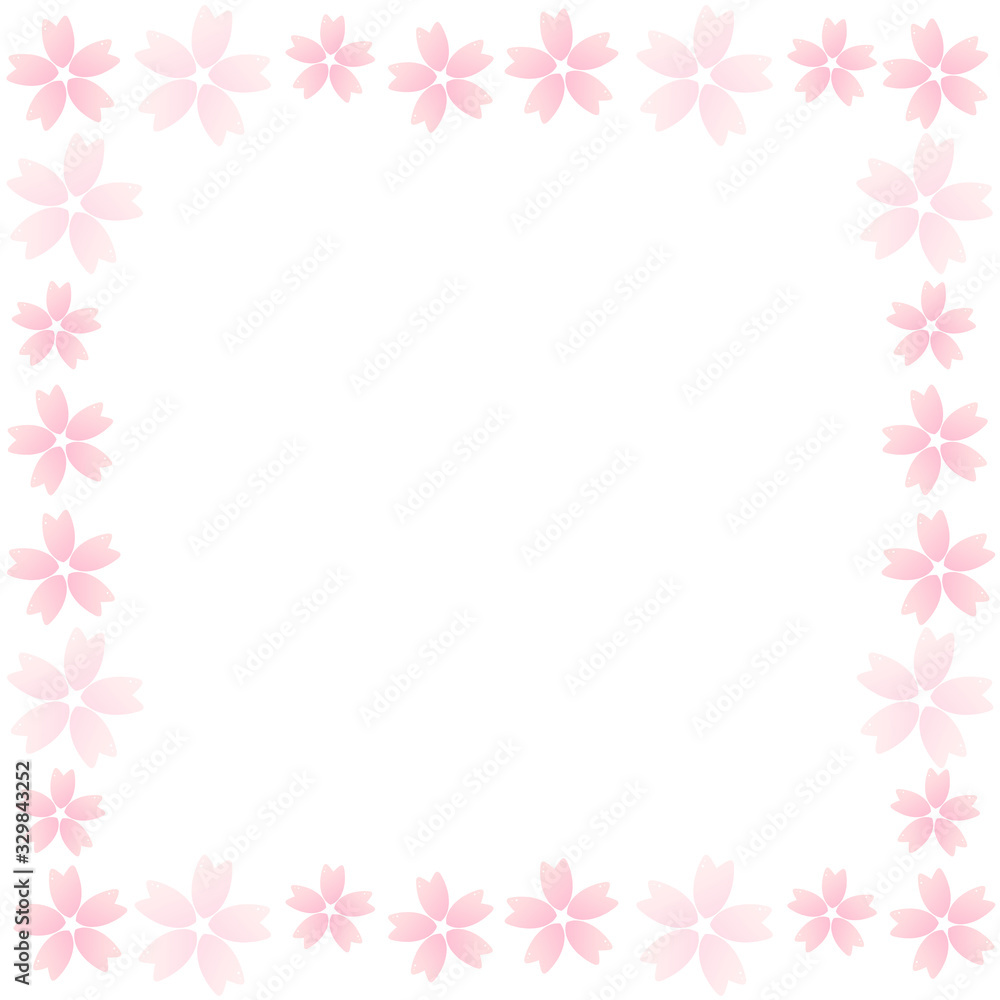 桜フレーム　正方形　パステルピンク