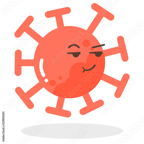 Vector set of cartoon red emoticons face covid-19, emoji face of corona virus, dust floating isolated on white background 