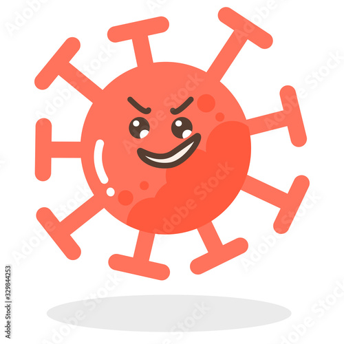 Vector set of cartoon red emoticons face covid-19, emoji cheating face of corona virus, Corona Virus cartoon characters - dust floating isolated on white background 