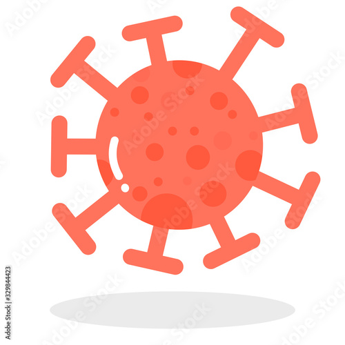 Vector red covid-19, corona virus, icon dust floating or blood cell drop isolated on white background 
