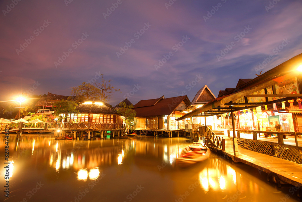 Famous floating market in Thailand