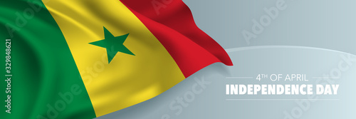 Senegal independence day vector banner  greeting card.