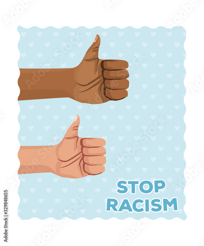 interracial hands like stop racism campaign