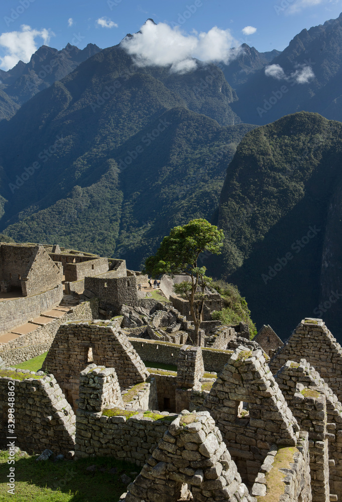 Machu Picchu. Urubamba River valley. Ancient Inca temple. Andes. Peru