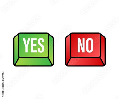 Yes and No button. Feedback concept. Positive feedback concept. Choice button icon. Vector stock illustration.