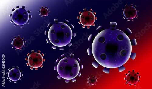 Corona Virus - Detailed vector illustration of the corona virus, ncov. China pathogen respiratory coronavirus 2019-ncov flu  SARS pandemic macro illustration.