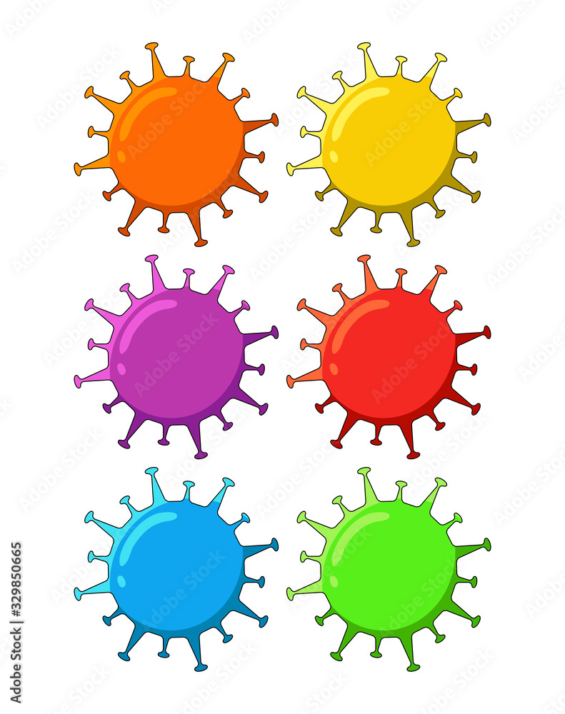 corona virus disease attack. bacteria, microbes and viruses vector icon illustration design template. isolated on white background. Vector illustration image.