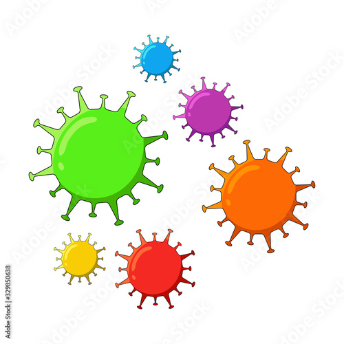 symbol of viruses, germs, bacteria icon isolated on a white background.  llustration graphic vector of corona virus in wuhan,corona virus infection. 2019-nvoc virus.corona virus microbe.