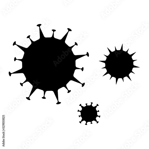 corona Virus. Abstract vector microbe on white background. Computer virus, allergy bacteria, medical healthcare, microbiology concept. Disease germ, pathogen organism, infectious micro virology