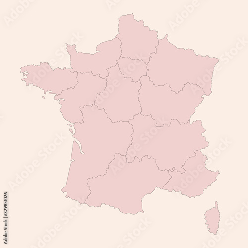 France regional map vector graphics design. Vintage pink shade background vector. Perfect for business concepts  backgrounds  backdrop  banner  poster  sticker  label and wallpapers.