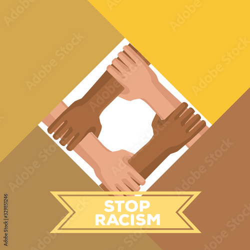 interracial hands union stop racism campaign