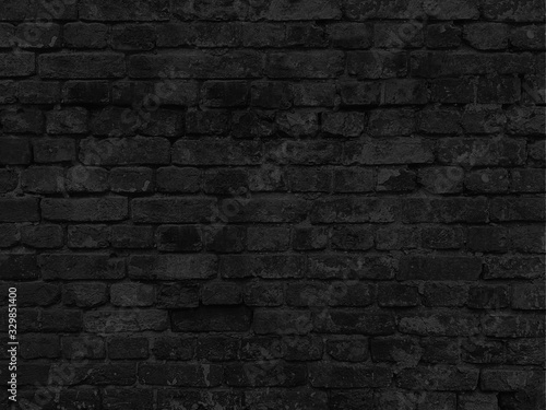 Black grunge brick urban wall. 