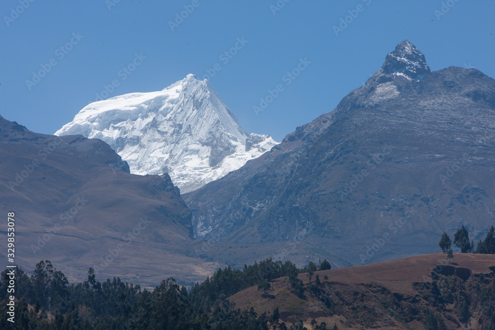 Cordillera Blanca is Huarascán National Park. Peru. Andes. Mountains. Snow