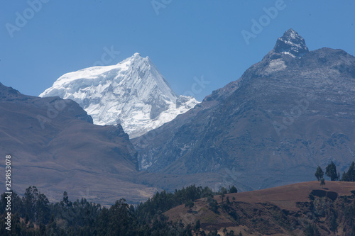 Cordillera Blanca is Huarascán National Park. Peru. Andes. Mountains. Snow