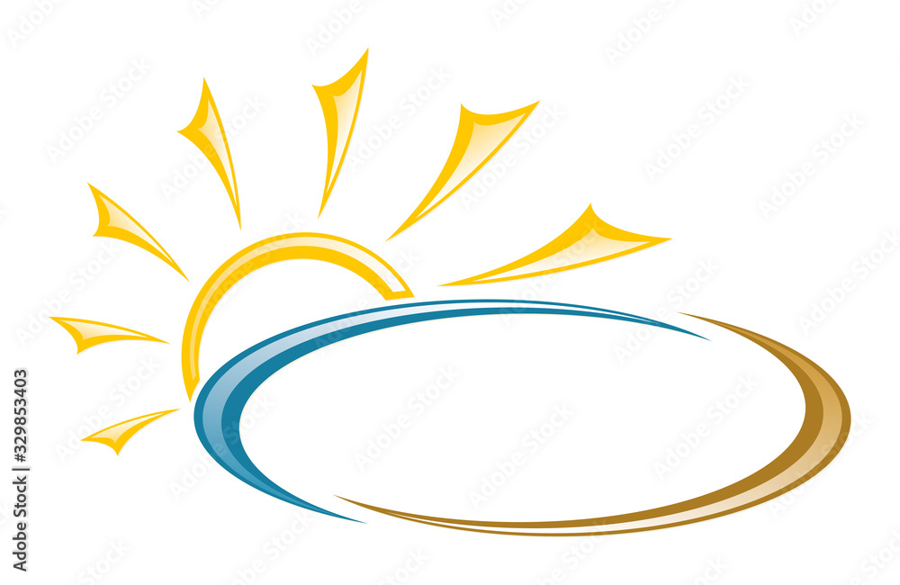 A symbol of the sun with sea. A symbol of the sun with sea.