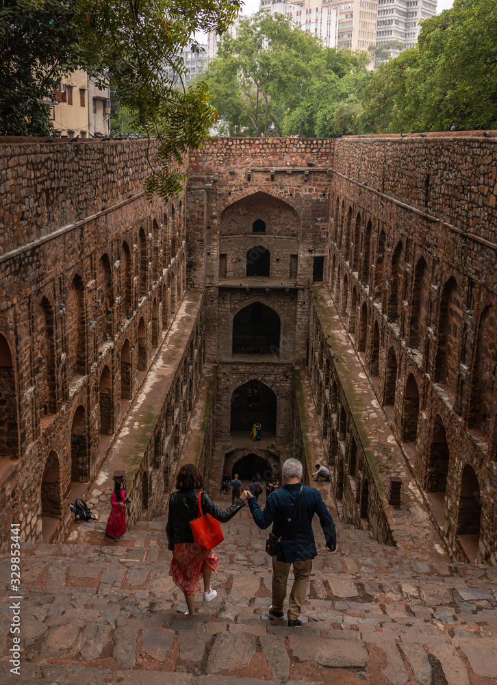 Agrasen ki Baoli (Stepwell). It is a step well built during 14th century for conservation of water/as a reservoir for the city by Maharaja (King) Agrasen in Delhi, India