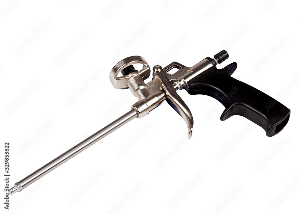 Foam sprayer gun isolated on white background Foam sprayer gun isolated on white background
