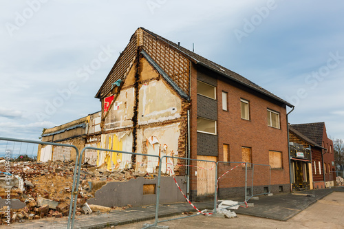 view of yet remaining houses in the mostly relocated Kerpen-Manheim, Western-Germany © Christian Müller