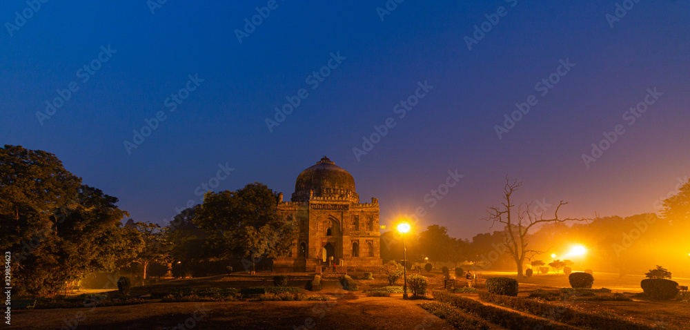 Night view of Shisha Gumbad, Lodhi Garden