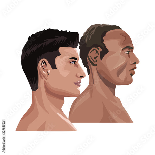 interracial men profile characters icons