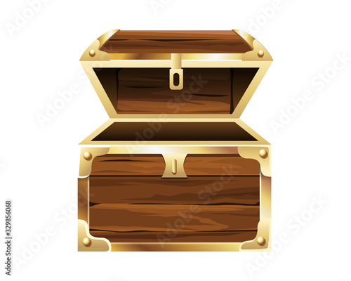wooden chest antique isolated icon