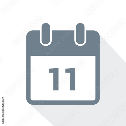 simple calendar icon 11 on white background vector illustration EPS10