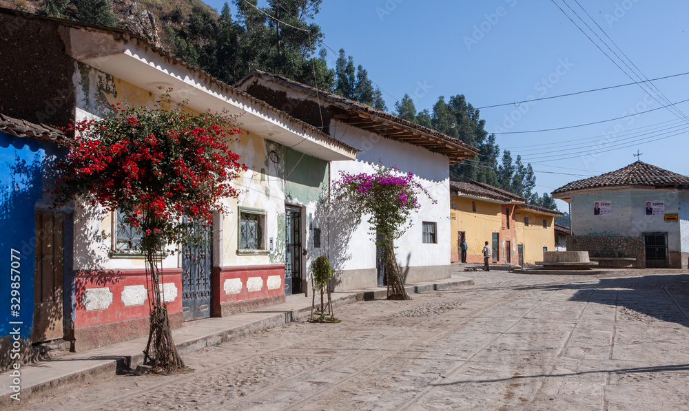 Village of Chavin Andes Peru.