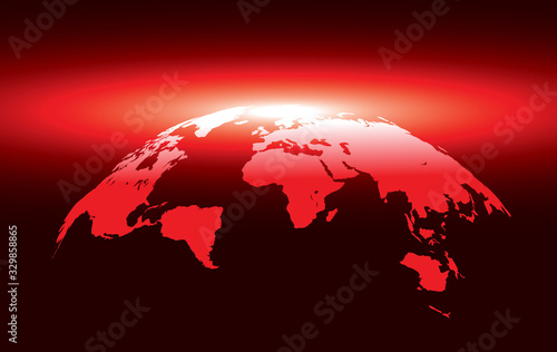 World map, detailed country map of the world, Red light template for annual report format, business, infographic, global tourism