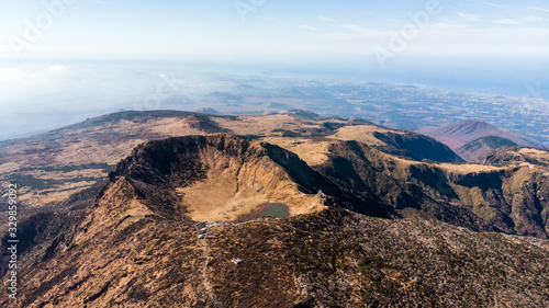 Aerial View of Hallasan Mountain on Jeju Island, South Korea