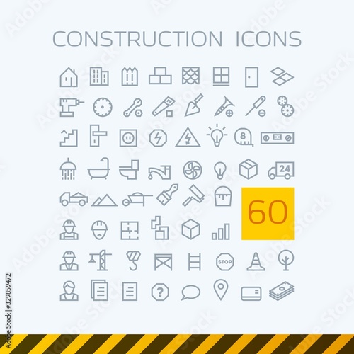 stock vector illustration set contour web icons construction repair tools