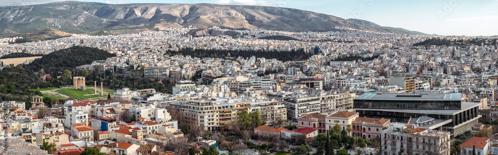 Panoramic view over the Athens city