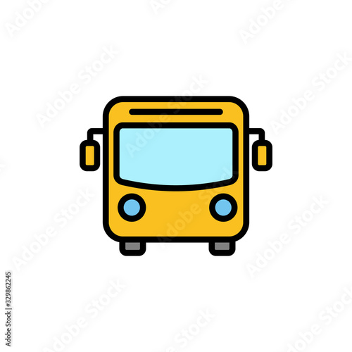 Bus Icon isolated on white background. Black bus vector icon
