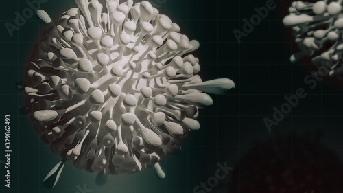 Slika na platnu Medical illustration of Coronavirus disease covid-19 infection ,China influenza