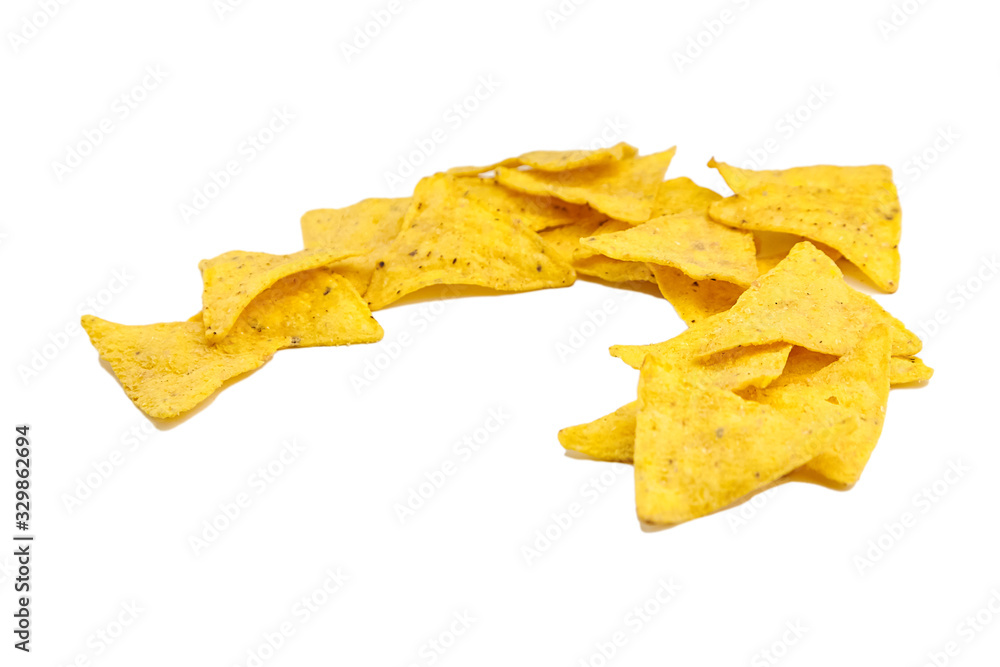 Fototapeta premium nachos, corn chips, isolated on white background