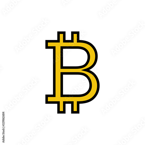 Bitcoin sign icon isolated on white background. Crypto currency symbol. Blockchain. Cryptocurrency