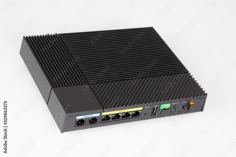 Wi-Fi wireless modern router high-speed box internet on white background at home Wi-Fi wireless modern router high-speed box internet on white background at home