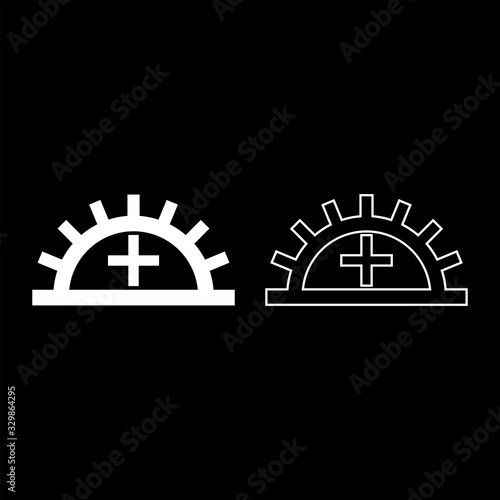 Satisfactory light fastness Designation on the wallpaper symbol icon outline set white color vector illustration flat style image